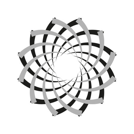 Monochrome Abstract Spiral - Geometric Circular Arrows. Vector illustration. EPS 10.のイラスト素材
