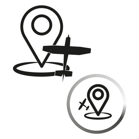 Airport location icon. Vector illustration. EPS 10.のイラスト素材