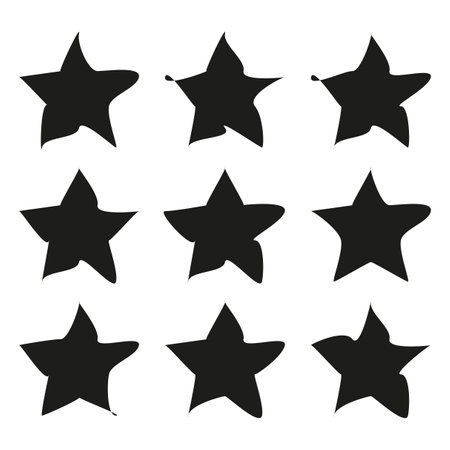 Star shapes set. Silhouette design. Modern vector pattern. Vector illustration. EPS 10.のイラスト素材
