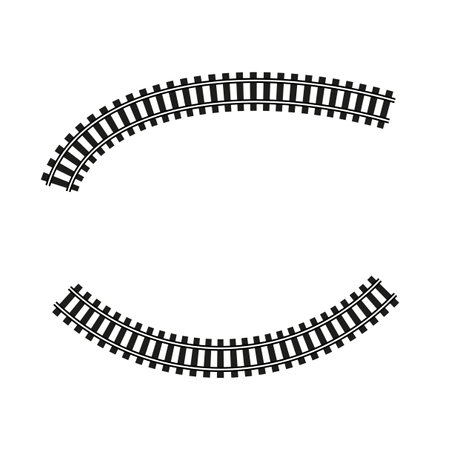 Curved railway tracks. Transportation network. Vector illustration. EPS 10.のイラスト素材