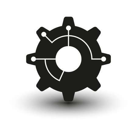 Abstract gear icon. Mechanical design symbol. Simple, technical. Vector illustration. EPS 10.のイラスト素材