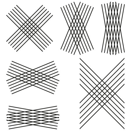 Intersecting lines art. Geometric grid. Simple abstract. Symmetrical pattern. Vector illustration....