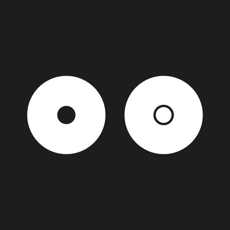 Circle, disk, round shape. White on black. Simple contrast. Vector illustration. EPS 10.のイラスト素材