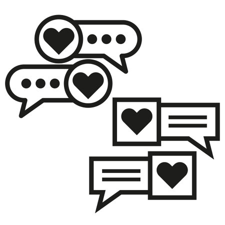 Icon conversation heart. Expressive chat symbol. Simple, universal design. Vector illustration. EPS 10.のイラスト素材