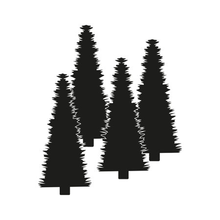 Pine trees silhouette. Abstract, black. Nature conservation. Vector illustration. EPS 10.のイラスト素材