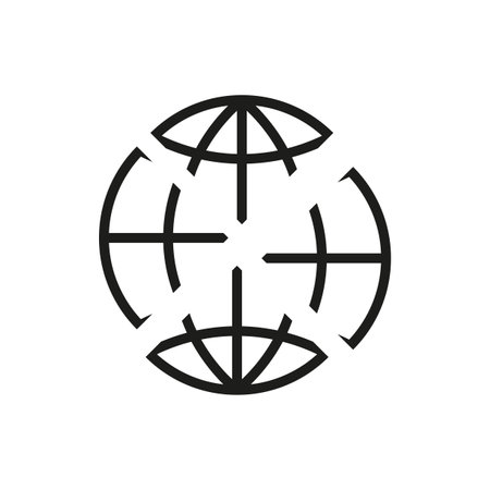 Global network icon. World connectivity concept. International communication symbol. Earth grid graphic. Vector illustration. EPS 10.のイラスト素材
