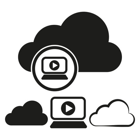Cloud computing and multimedia icons. Online video streaming concept. Vector illustration. EPS 10.