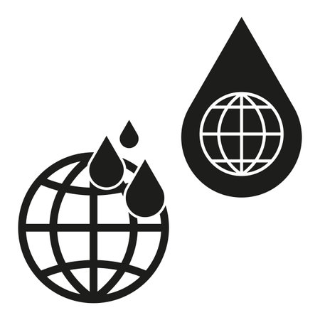 Global water resources icon. Environmental conservation symbol. Vector illustration. EPS 10.のイラスト素材
