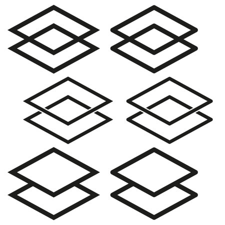 Geometric Layers Icon Set. Abstract design elements vector illustration. EPS 10.のイラスト素材