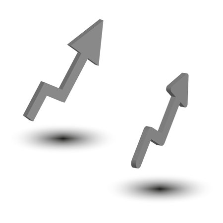Floating arrows pointing up. Success growth concept. 3D direction indicators. Vector illustration. EPS 10.のイラスト素材