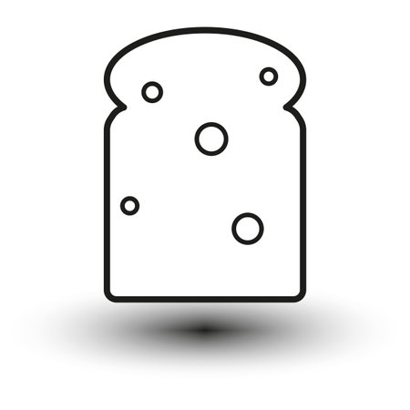 Sliced bread icon. Monochrome contour style. Kitchen food symbol. Minimalistic design element. Vector illustration. EPS 10.のイラスト素材