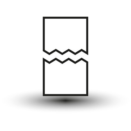 Minimalist Vector chocolate bar. Broken piece symbol. Monochrome snack design.のイラスト素材