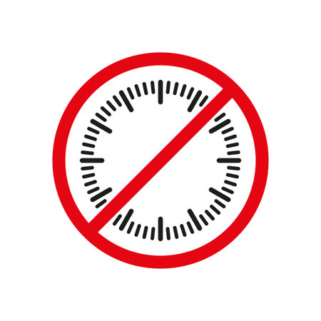 No Speed Limit Vector sign. Speedometer forbidden symbol. Restricted velocity indicator.のイラスト素材