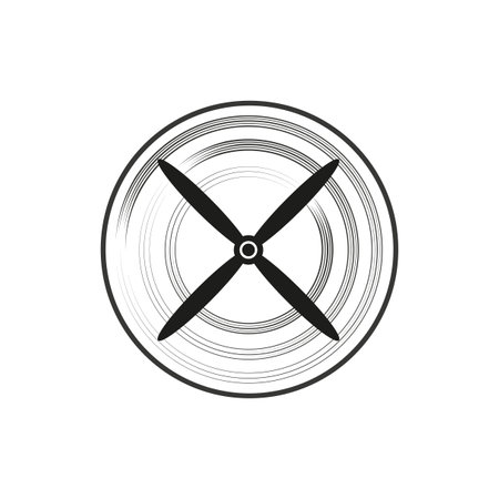 Minimalist drone propeller vector. Aerial drone component illustration. Technology and innovation concept. Modern mechanical design.のイラスト素材