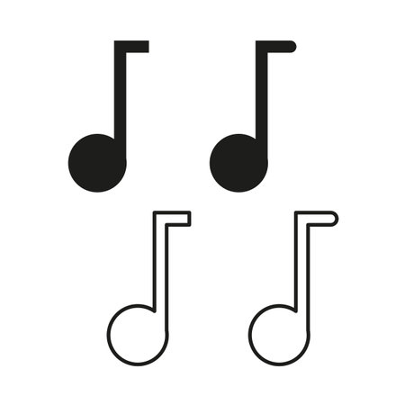 Quarter Notes Set. Musical Notation Symbols. Melody Composition Elements. Vector illustration.のイラスト素材