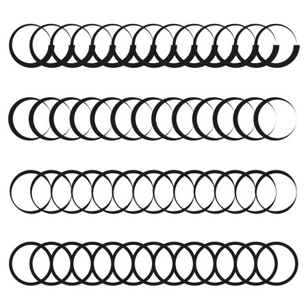 Repeating circle patterns. Black and white vector design. Geometric sequence illustration. EPS 10.のイラスト素材