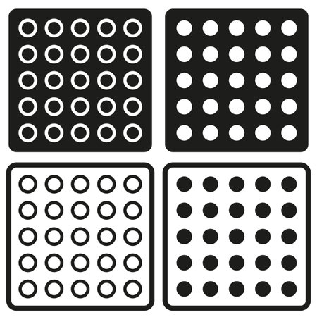 Dot pattern icons. Square grid. Geometric design. Vector symbols. EPS 10.のイラスト素材