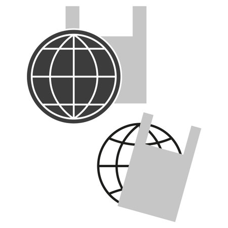 Global pollution icon. Plastic bag vector. Earth and waste. Environmental impact.のイラスト素材