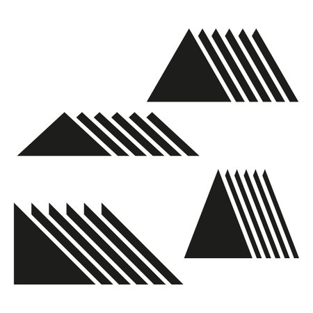 Geometric abstract triangles. Black and white vector. Modern minimal design. Symmetrical shapes.のイラスト素材