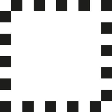Dotted square frame. Black white vector. Geometric border design. Minimalist outline.のイラスト素材