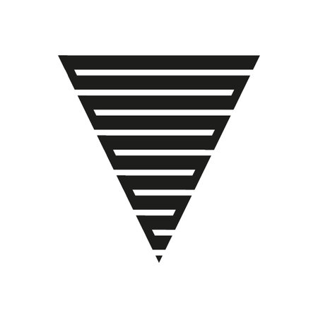 Geometric triangle icon. Layered black lines. Abstract vector. Modern design.のイラスト素材