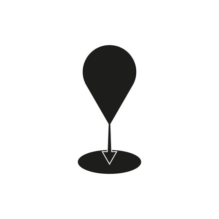 Location pin icon. Map marker symbol. Black and white. Vector illustration.のイラスト素材
