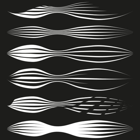 Wavy abstract shapes. Flowing lines pattern. Geometric vector design. Minimalist wave elements.のイラスト素材