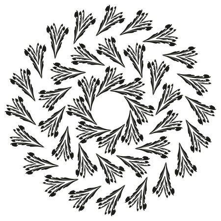 Floral spiral icon. Circular decorative shape. Abstract nature pattern. Vector artistic design.のイラスト素材