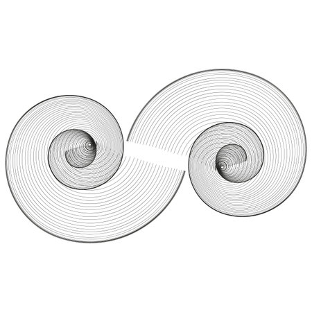 Spiral curve elements. Dynamic optical shapes. Minimalistic abstract design. Vector illustration.のイラスト素材
