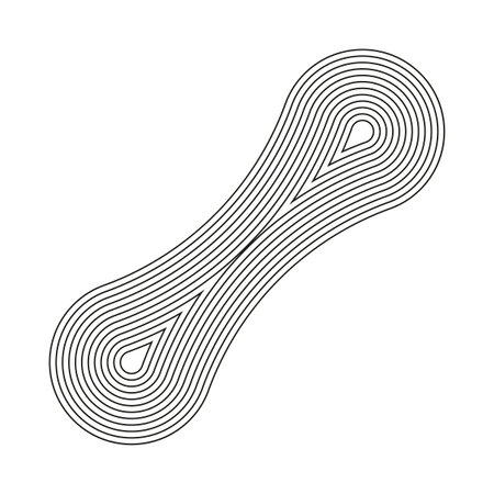 Abstract linear form. Dynamic geometric shape. Artistic striped pattern. Vector graphic.のイラスト素材
