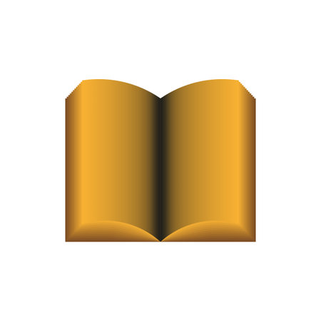 Golden open book. Abstract metallic shine. Elegant luxury element. Shiny gradient cover.のイラスト素材