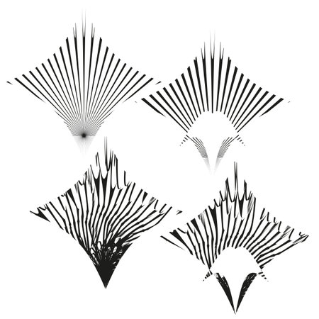 Abstract geometric shapes. Dynamic line pattern. Radial form Vector. Modern artistic illustration.のイラスト素材