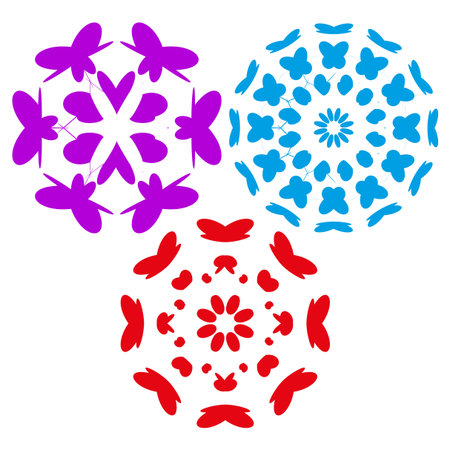 Abstract star forms. Vibrant pixel shapes. Bright geometric elements. Vector ornamental design.のイラスト素材