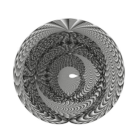 Abstract spiral pattern. Black white lines. Optical illusion graphic. Vector geometric designのイラスト素材