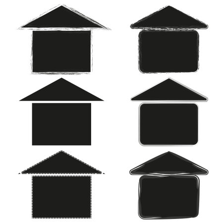 House silhouette icons. Building property symbols. Real estate Vector. Home structure collection. EPS 10.のイラスト素材