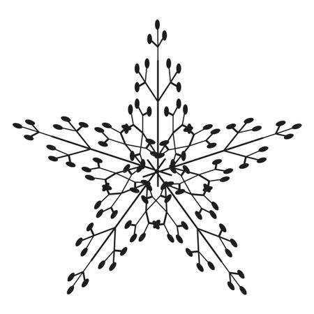 Botanical star illustration. Abstract floral shape. Nature inspired Vector. White background art. EPS 10.のイラスト素材