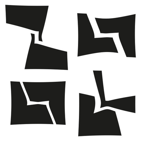 Abstract solid shapes. Modern minimal forms. Geometric Vector elements. Asymmetrical block figures. EPS 10.のイラスト素材