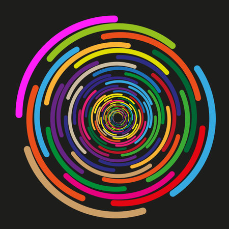 Colorful swirl pattern. Geometric spiral design. Vibrant abstract Vector. Dynamic energy illustration. EPS 10.のイラスト素材