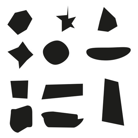 Abstract geometric shapes. Hand drawn figures. Modern decorative elements. Vector art collection. EPS 10.のイラスト素材