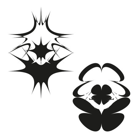 Abstract star shapes. Organic form illustration. Dynamic decorative elements. Vector creative graphic. EPS 10.のイラスト素材