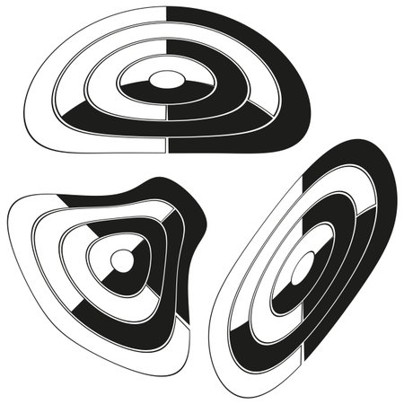 Abstract organic shapes. Monochrome curved forms. Geometric line pattern. Vector modern illustration. EPS 10.のイラスト素材