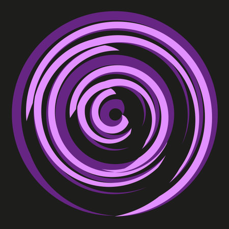 Spiral vortex illustration. Violet swirl pattern. Dynamic rotation graphic. Vector hypnotic symbol. EPS 10.のイラスト素材