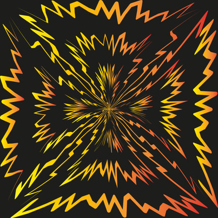 Abstract zigzag explosion. Dynamic starburst pattern. Chaotic ray background. Vector vibrant illustration. EPS 10.のイラスト素材