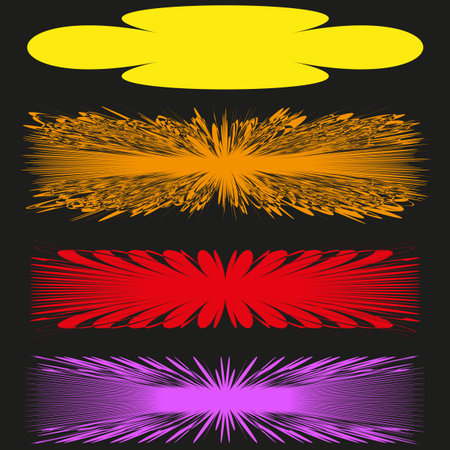 Abstract horizontal lines. Vibrant color stripes. Decorative linear vector. Parallel dash pattern. EPS 10.のイラスト素材