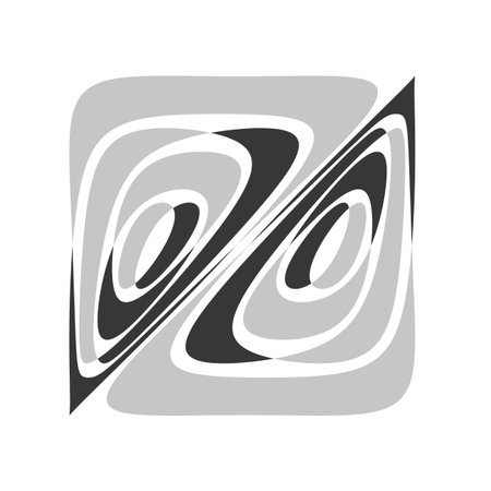 Abstract square shape. Dynamic diagonal swirl. Monochrome Vector graphic. Black gray element. EPS 10.のイラスト素材