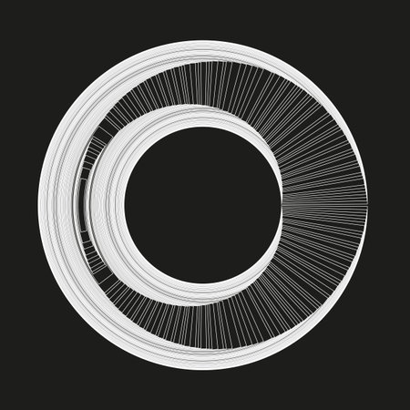 Abstract spiral lines. White curve formation. Dark background element. Vector hypnotic pattern. EPS 10.のイラスト素材