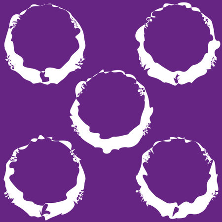 Grunge circle shapes. Abstract texture background. Distressed Vector element. Purple white graphic. EPS 10.のイラスト素材