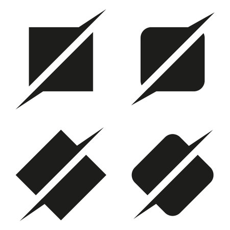 Abstract diagonal cuts. Simple square forms. Minimalist graphic shapes. Vector design elements. EPS 10.のイラスト素材