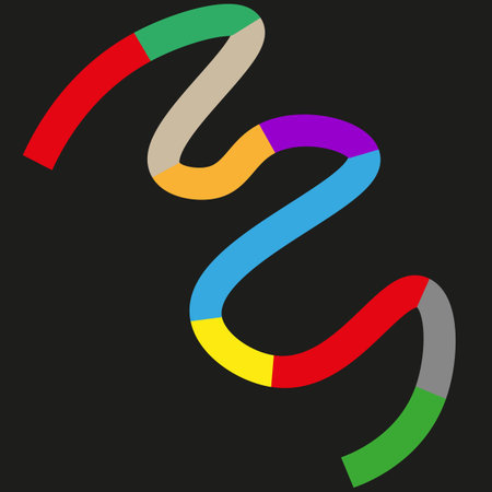 Curved line element. Colorful spiral shape. Abstract Vector motion. Dynamic snake segment. EPS 10.のイラスト素材