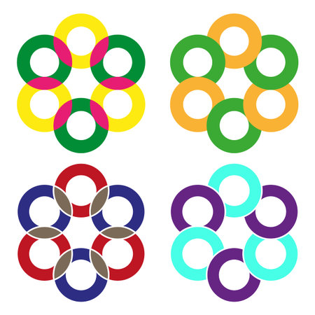 Magnificent ring patterns. Magnificent Vector graphics. Magnificent ornament elements. Sophisticated circular masterpieces. EPS 10.のイラスト素材